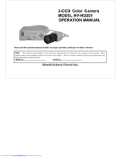 Hitachi HV-HD201 Operation Manual