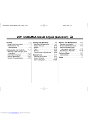 Chevrolet DURAMAX Diesel Engine 2011 User Manual