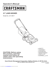 Craftsman 247.38917 Operator's Manual