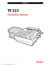 Toshiba TF 222 Instruction Manual