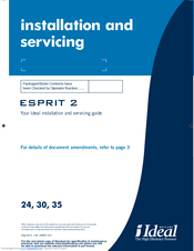 Ideal Boilers Esprit 2 Installation And Servicing Manual