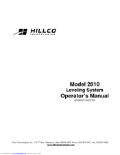 Hillco 2810 Operator's Manual