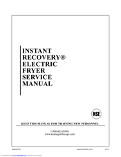 Keating Of Chicago INSTANT RECOVERY ELECTRIC FRYER Service Manual