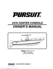 Pursuit 2470 CENTER CONSOLE Owner's Manual