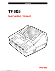 Toshiba TF 505 Instruction Manual