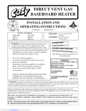 COZY BBT54 and Installation And Operating Instructions Manual