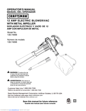 Craftsman 138.74898 Operator's Manual