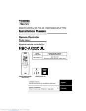 Toshiba Carrier RBC-AX22CUL Installation Manual