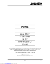 Amplicon Liveline PC27E Instruction Manual