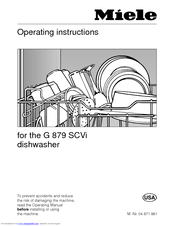 Miele G 879 SCVI Operating Instructions Manual