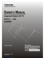 Toshiba 39AL900A Owner's Manual