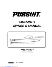 Pursuit 2670 Denali Owner's Manual