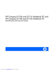 HP Compaq 6710s Maintenance And Service Manual