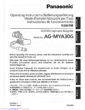 Panasonic AG-MYA30G Operating Instructions Manual