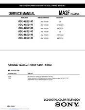 Sony BRAVIA KDL-46SL140 Service Manual