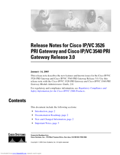 Cisco IP/VC 3540 Release Notes