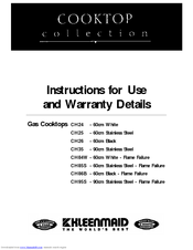 Kleenmaid CH85S Instructions For Use Manual