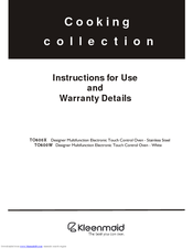Kleenmaid TO601X Instructions For Use Manual
