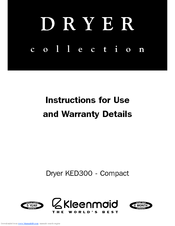 Kleenmaid KED300-Compact Instructions For Use Manual