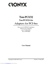 Cronyx Tau-PCI/32-Lite User Manual