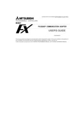 Mitsubishi Programmable Controllers FX-232ADP User Manual