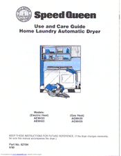 Speed Queen AEM433 Use And Care Manual