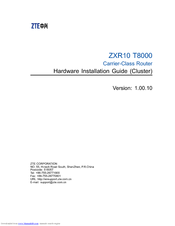 Zte ZXR10 T8000 Series Hardware Installation Manual