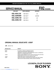 Sony KDL-52WL135 Service Manual