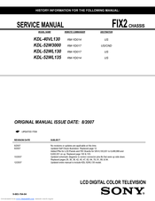 Sony Bravia KDL-52W3000 Service Manual