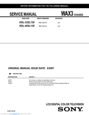 Sony BRAVIA KDL-40SL130 Service Manual