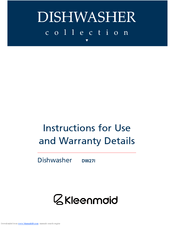 Kleenmaid DW27I Instructions For Use Manual