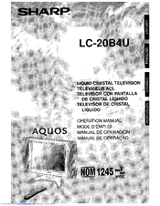 Sharp Aquos LC-20B4U Operation Manual