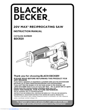 Black & Decker 20v max reciprocating saw Instruction Manual