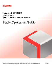 Canon ImageRunner 4025 Basic Operation Manual