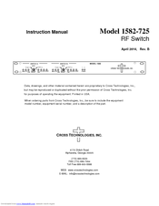 Cross Technologies 1582-725 Instruction Manual