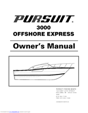 Pursuit 3000 OFFSHORE EXPRESS Owner's Manual