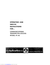 Hallicrafters HT-46 Operating And Service Instructions