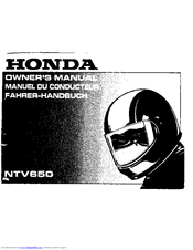 Honda NTV650 Revere Owner's Manual