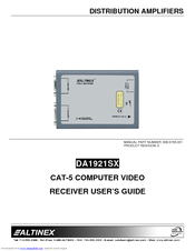 Altinex Cat-5 Computer Video Receiver DA1921SX User Manual