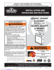 Napoleon HD46PT Installation And Operating Instructions Manual