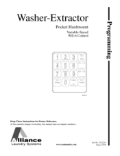 Alliance Laundry Systems UW35PV Series Instructions Manual