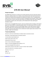 SVSi ATR-201 User Manual