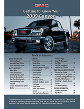 GMC 2009 Canyon Getting To Know Manual