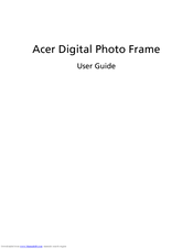 Acer Digital Photo Frame User Manual