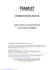 Hamlet 503 EM Operator's Handbook Manual