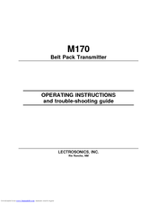 Lectrosonics M170-BGO Operating Instructions Manual