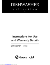 Kleenmaid DW26I Instructions For Use Manual