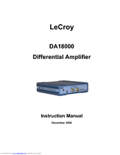 LeCroy DA18000 Instruction Manual