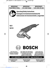 Bosch 1821 Operating/Safety Instructions Manual