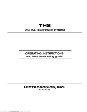 Lectrosonics TH2 Operating Instructions Manual